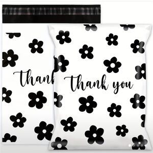Floral Thank You Poly Mailers shipping enveloppes (pack of 7)